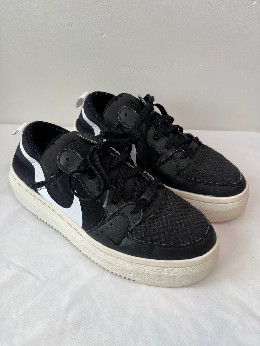 Nike Court Vision Alta TXT Black White Platform Sneakers Womens 11 UK 8.5 CW6536